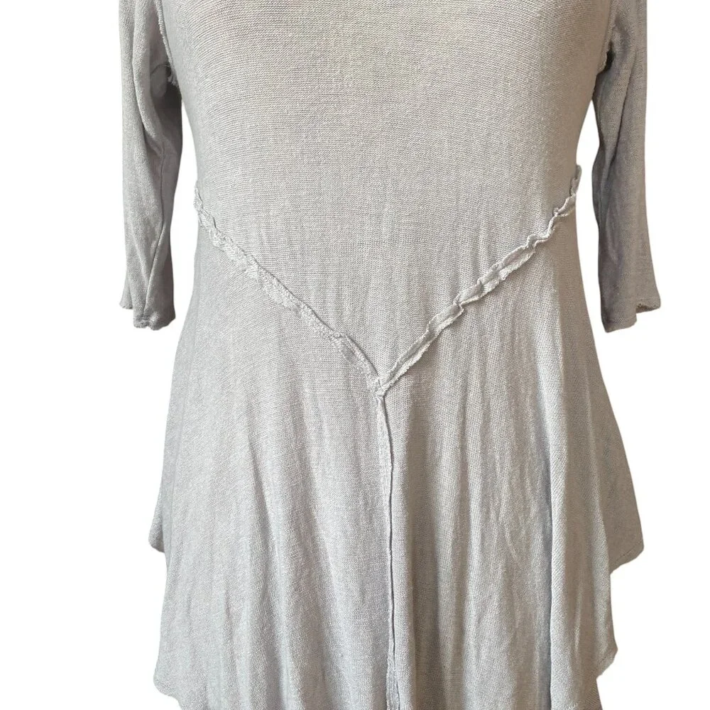 Intimately Free People Slouchy Knit Tunic Top Gray Lounge Flowy Fairy Grunge-M